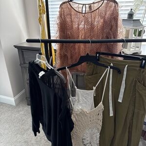 Anthropologie Lot Tops and Pants size, large and extra large